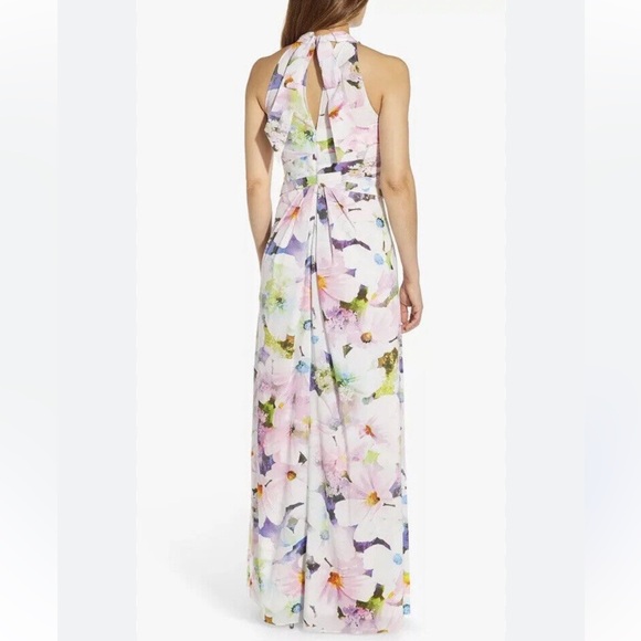 NWT Adrianna Papell Women's Floral Halter Gown - Picture 3 of 4